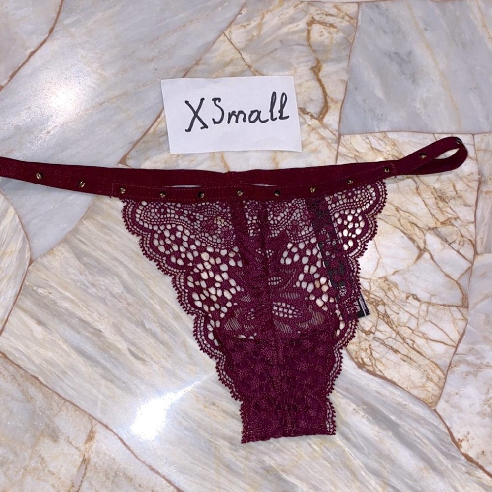 Victoria's Secret V-String Very Sexy Thong Panty G-String Lace Mesh Underwear XS